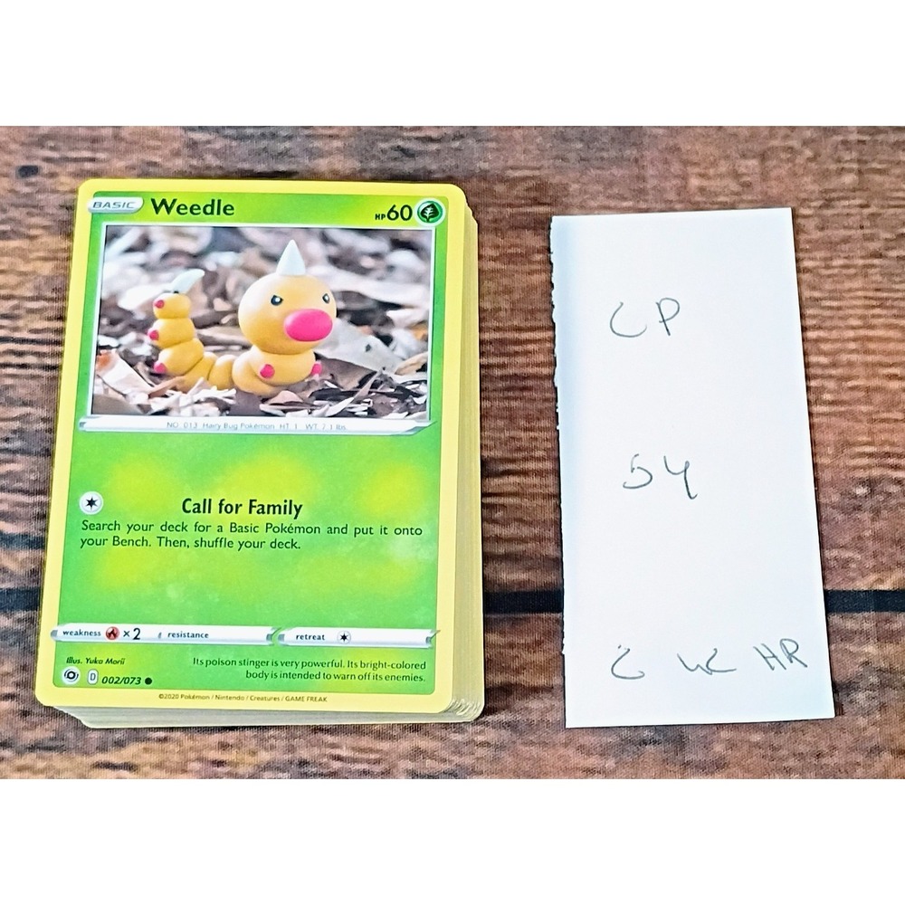 Pokemon Champions Path 54 Card Lot Common Uncommon Rare 002/073 Weedle 2020